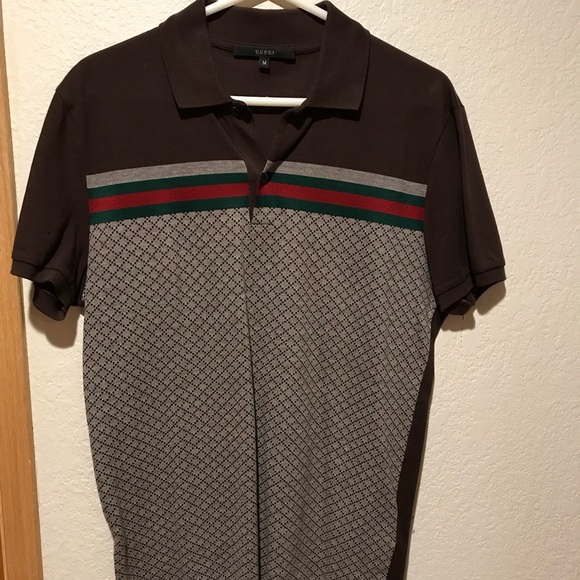 Gucci Other - Gucci Men’s Slim Brown Polo, Medium